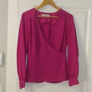Trina Turk fushia silk blouse